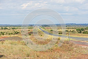 The Barrier Highway, the main highway through the outback of New South Wales, Australia