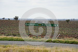 The Barrier Highway, the main highway through the outback of New South Wales, Australia