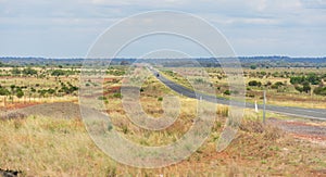 The Barrier Highway, the main highway through the outback of New South Wales, Australia