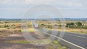 The Barrier Highway, the main highway through the outback of New South Wales, Australia photo