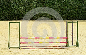 Barrier on horse at the racetrack