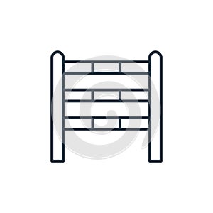 barrier icon vector from racing concept. Thin line illustration of barrier editable stroke. barrier linear sign for use on web and