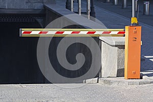 Barrier parked on a city street