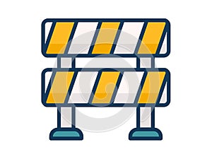 Barrier road blockade single isolated icon with filled line style