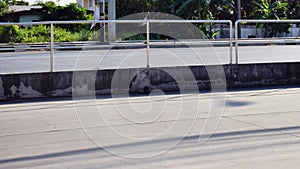 Barrier and road edge.