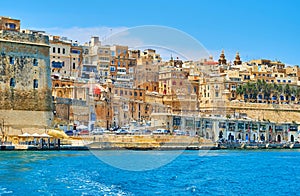 Barriera Wharf from the sea, Valletta, Malta photo