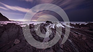Barrika beach at night