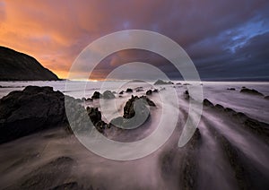 Barrika beach at night