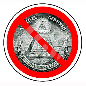 Barring a world government. The end of the new world order. Prohibited Illuminati. Ban mason. One dollar pyramid isolated