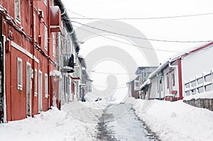 Barrionuevo village with snow photo