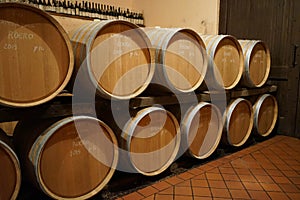 Barrique in a wine cellar