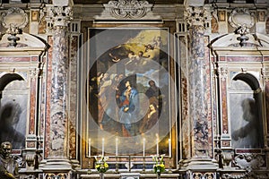 Barroco church of the Gesu Nuovo, Naples, Italy photo