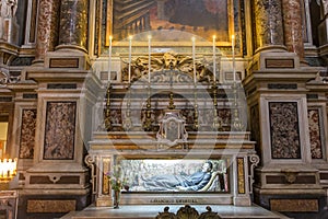 Barroco church of the Gesu Nuovo, Naples, Italy photo