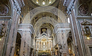 Barroco church of the Gesu Nuovo, Naples, Italy photo