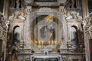 Barroco church of the Gesu Nuovo, Naples, Italy photo