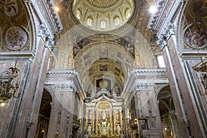 Barroco church of the Gesu Nuovo, Naples, Italy photo
