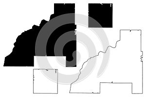 Barron and Burnett County, State of Wisconsin U.S. county, United States of America, US map vector illustration, scribble sketch