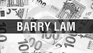 Barry Lam text Concept. American Dollars Cash Money,3D rendering. Billionaire Barry Lam at Dollar Banknote. Top world Financial