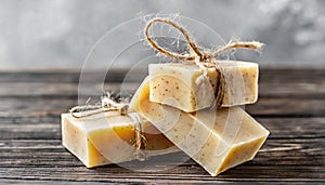 Bars of natural handmade soap. Spa self-care organic product