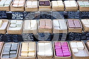 bars of soap, market in Forcalquier, Provence, France