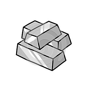 Bars of steel doodle icon, vector color illustration