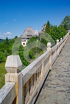 Barsana monastery in a beautiful summer day. Maramures County, Romania, Europe.