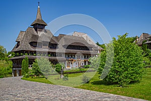 Barsana monastery in a beautiful summer day. Maramures County, Romania, Europe.