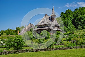 Barsana monastery in a beautiful summer day. Maramures County, Romania, Europe.