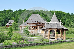 Barsana monastery complex in Maramures, Romania