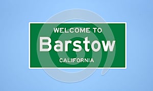 Barstow, California city limit sign. Town sign from the USA. photo