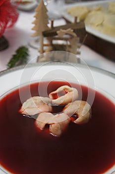 Barszcz - Polish beet soup at Christmas