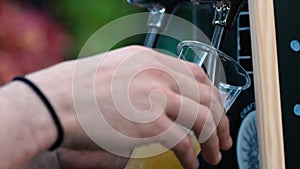 Bartender pouring draught beer