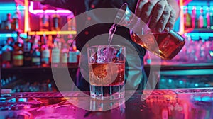 A Bartender Pouring Drink.AI generated image
