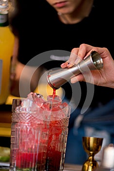 Bartender preparing cocktail
