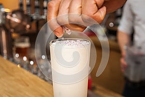 Bartender preparing cocktail