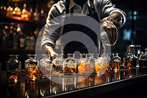 Bartender\'s Flawless Cocktail Mixology. AI Generated