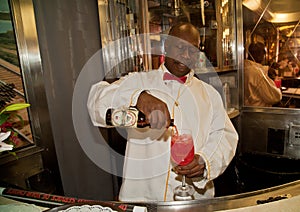 Bartender at the Troop train