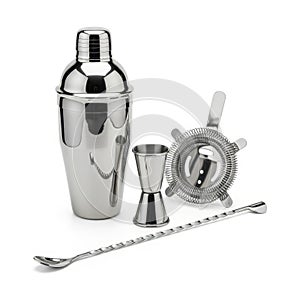 Bartending tools set isolated on white background