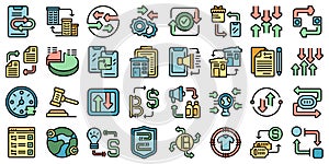 Barter icons set vector flat