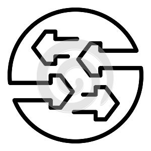 Barter system icon outline vector. Coin payment