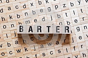 Barter word concept