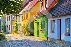 Barth typical old street, an old town on the Bodden