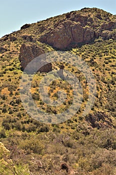 Bartlett Lake reservoir, Maricopa County, State of Arizona, United States scenic landscape view