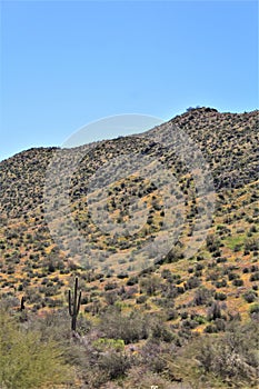 Bartlett Lake reservoir, Maricopa County, State of Arizona, United States scenic landscape view