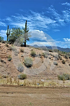 Bartlett Lake Reservoir, Maricopa County, State of Arizona, United States scenic landscape view