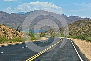 Bartlett Lake Reservoir, Maricopa County, State of Arizona, United States scenic landscape view