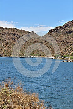 Bartlett Lake Reservoir, Maricopa County, State of Arizona, United States scenic landscape view