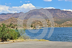 Bartlett Lake Reservoir, Maricopa County, State of Arizona, United States scenic landscape view