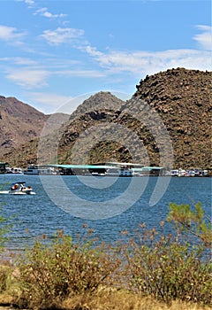 Bartlett Lake Reservoir, Maricopa County, State of Arizona, United States scenic landscape view