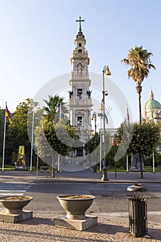 The Bartolo Longo square and Campanile del Santuario Della Madonna Di Pompei